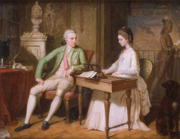 Allan, David, 1744-1796; Sir William Hamilton (1730-1803), and the First Lady Hamilton (1765-1815), in Their Apartment in Naples