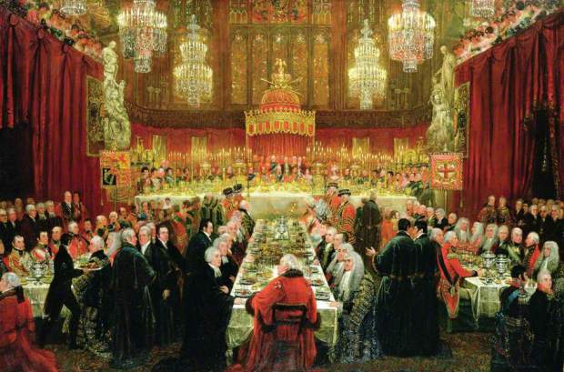 Clennell, Luke, 1781-1840; The Banquet Given by the Corporation to the Prince Regent, the Emperor of Russia and the King of Prussia, 18 June 1814 (The Allied Sovereigns' Banquet)
